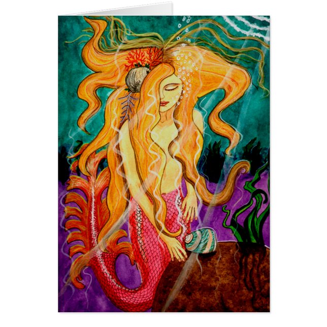 Cartão Mermaid Art - "Sanibel Siren" - por Carol Ochs (Frente)