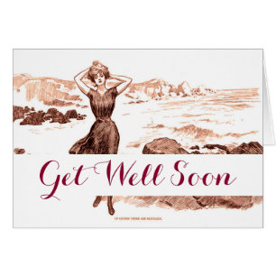 Cartão Mermaid Beach Gibson Girl Victorian Antiguidade