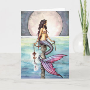 Cartão Mermaid Card Notecard por Molly Harrison