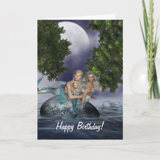 Cartão Mermaid Family Birthday Card