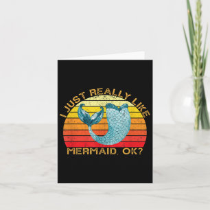 Cartão Mermaid Funny Animal Quote Com Vintage Shape Desi