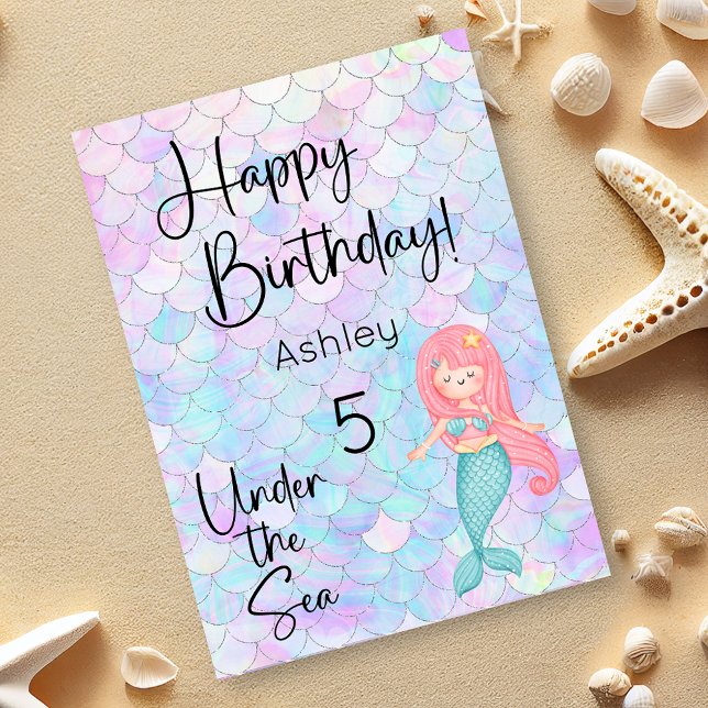 Cartão Mermaid Happy Birthday Card (Criador carregado)