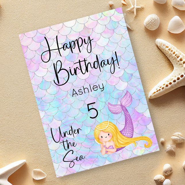 Cartão Mermaid Happy Birthday Card (Criador carregado)