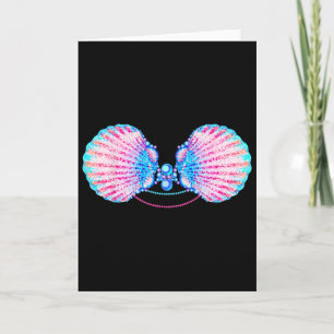 Cartão Mermaid Seashell Bra Mermaid Bday Halloween Mermai