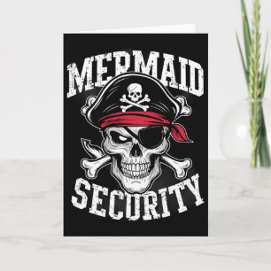Cartão Mermaid Security Pirate Pai Irmão Halloween