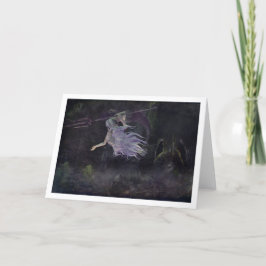 Cartão Mermaid sees a Baby Kraken notecard