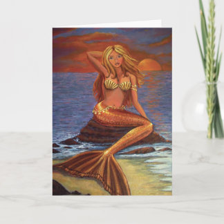 Cartão Mermaid Sunset Greeting Card