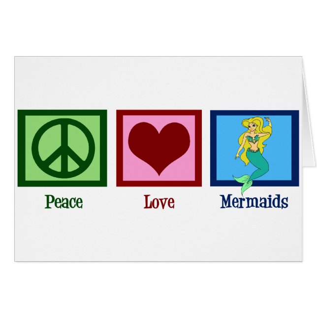 Cartão Mermaids Peace Love (Frente Horizontal)