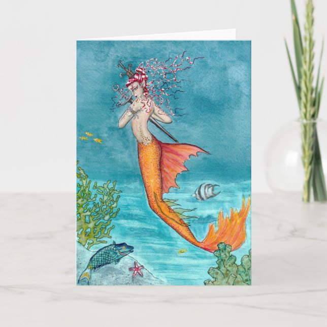 Cartão 'Mermaid's Sword' Blank Greeting Card (Frente)