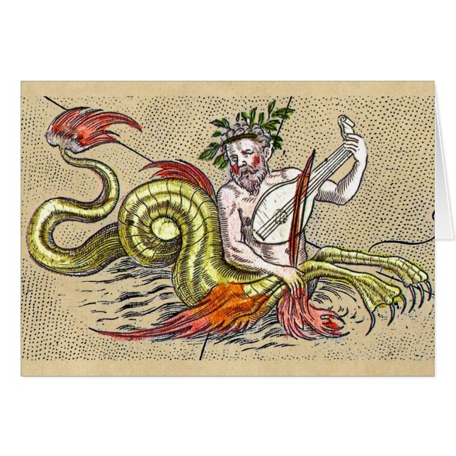 Cartão Merman do mapa do mundo (Frente Horizontal)