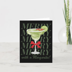 Cartão Merrier com um Bebendo de Natal Margarita