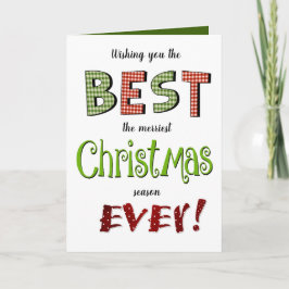Cartão Merriest Christmas Holiday Fun Patterned Greeting