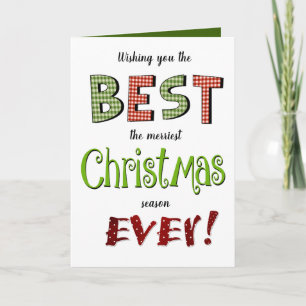 Cartão Merriest Christmas Holiday Fun Patterned Greeting