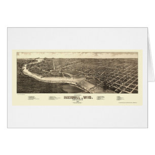 Cartão Merrill, mapa panorâmico dos WI - 1883