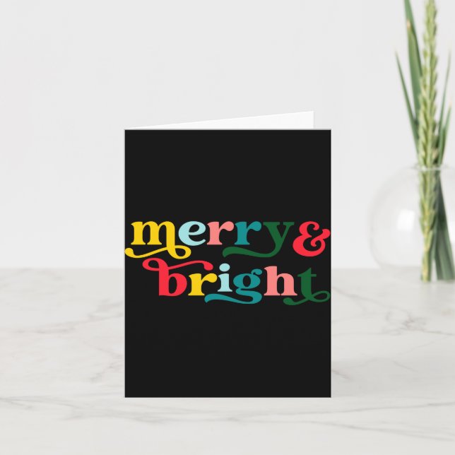 Cartão Merry And Bright Modern Christmas Womens  (Frente)