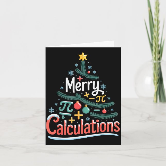 Cartão Merry Calculations Funny Math Teacher Christmas  (Frente)