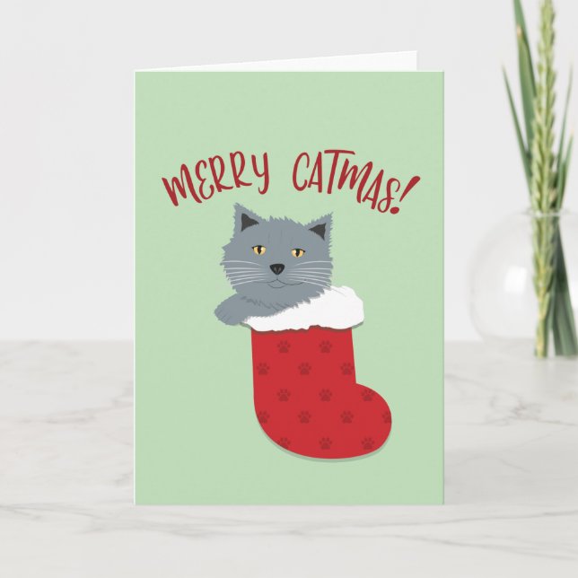 Cartão Merry Catmas (Frente)