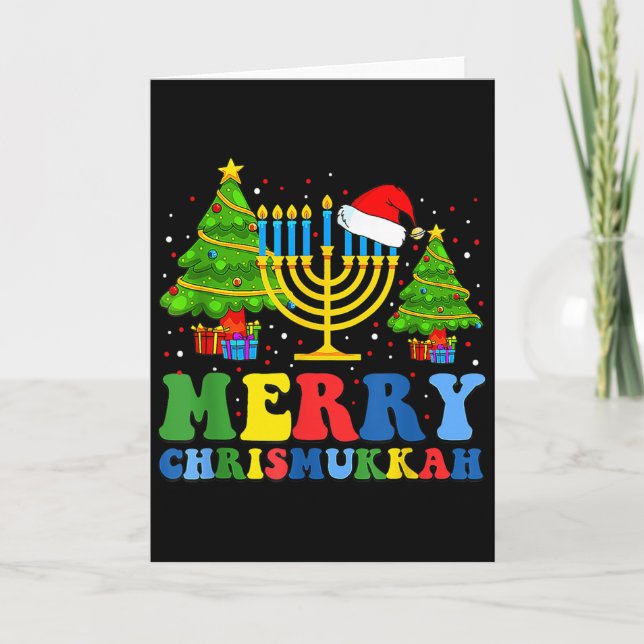Cartão Merry Chrismukkah 2024 Happy Hanukkah Christmas Sa (Frente)