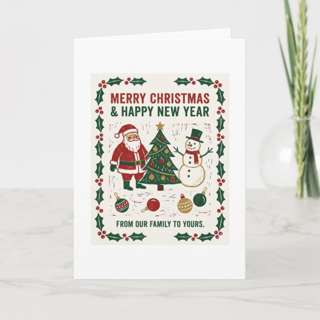 Cartão Merry Christmas and a Happy New Year (Frente)