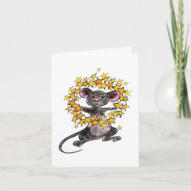 Cartão Merry Christmas and a Happy New Year Star Mouse (Frente)