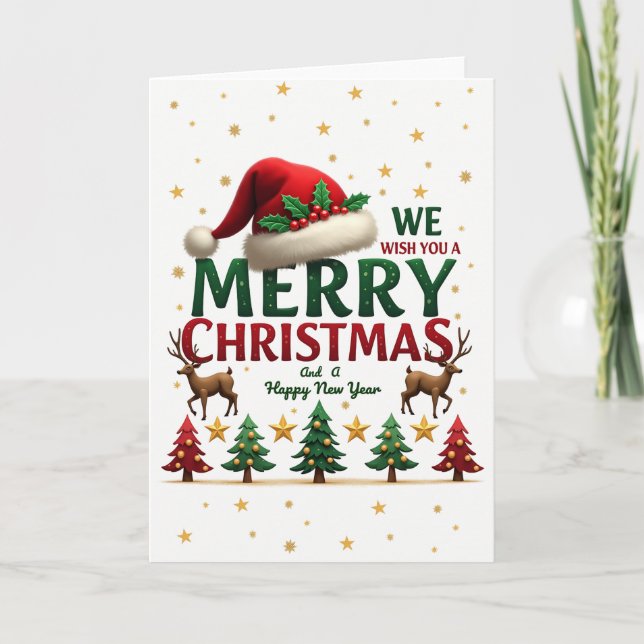 Cartão Merry Christmas and Happy New Year Card (Frente)