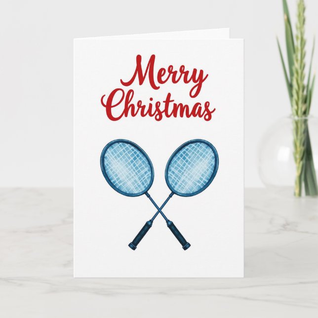 Cartão Merry Christmas Badminton Card (Frente)