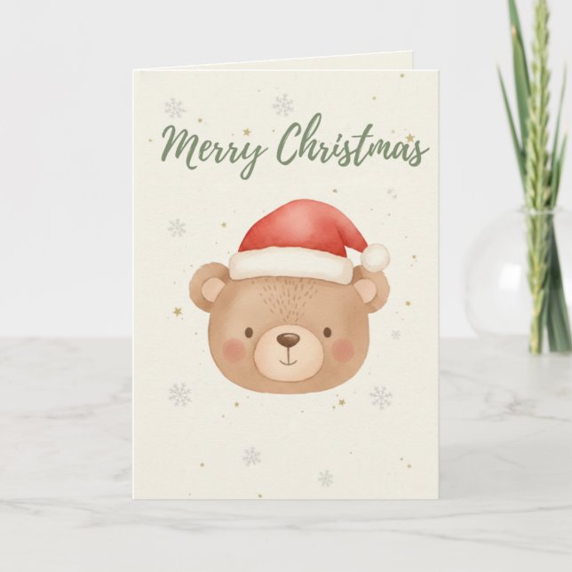 Cartão Merry Christmas Bear card (Frente)