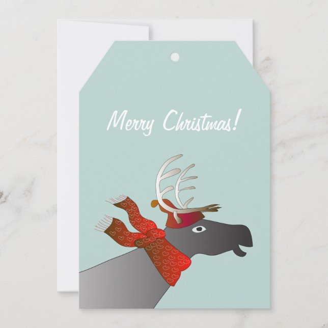 Cartão Merry Christmas Card Reindeer (Frente)
