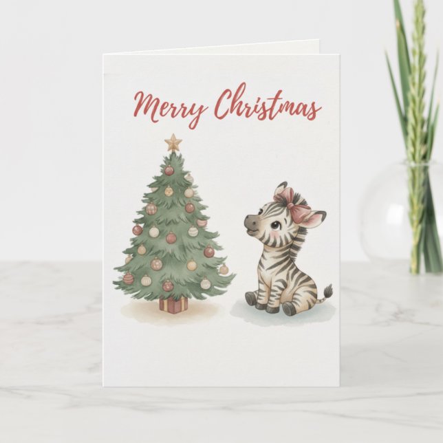 Cartão Merry Christmas Cat Card Cute Cat Tangled (Frente)