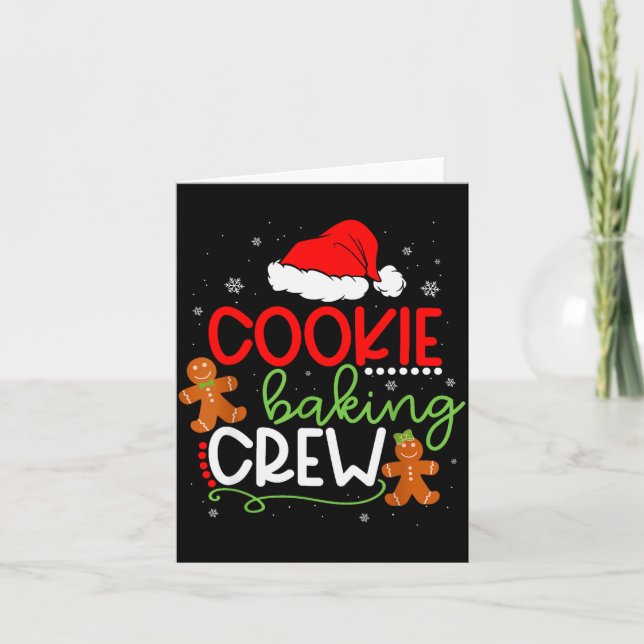 Cartão Merry Christmas Cookie Baking Crew Ginger Santa Pa (Frente)