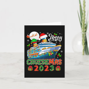 Cartão Merry Christmas Cruise 2023 Papais noeis Elf Cruis