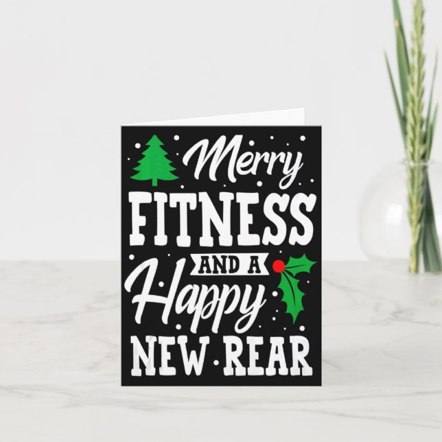 Cartão Merry Christmas Fitness Happy New Rear Workout Xma (Frente)