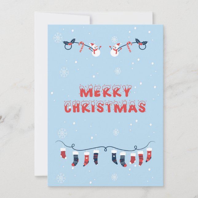 Cartão Merry Christmas Flat Greeting Card (Frente)