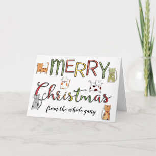 Cartão Merry Christmas from All Group Holiday Cats