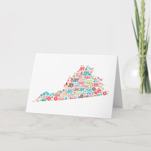 Cartão Merry Christmas from Virginia (Frente)