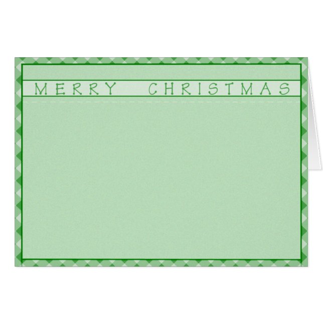 Cartão Merry Christmas Gingham (Frente Horizontal)