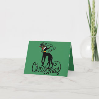 Cartão Merry Christmas Greyhound