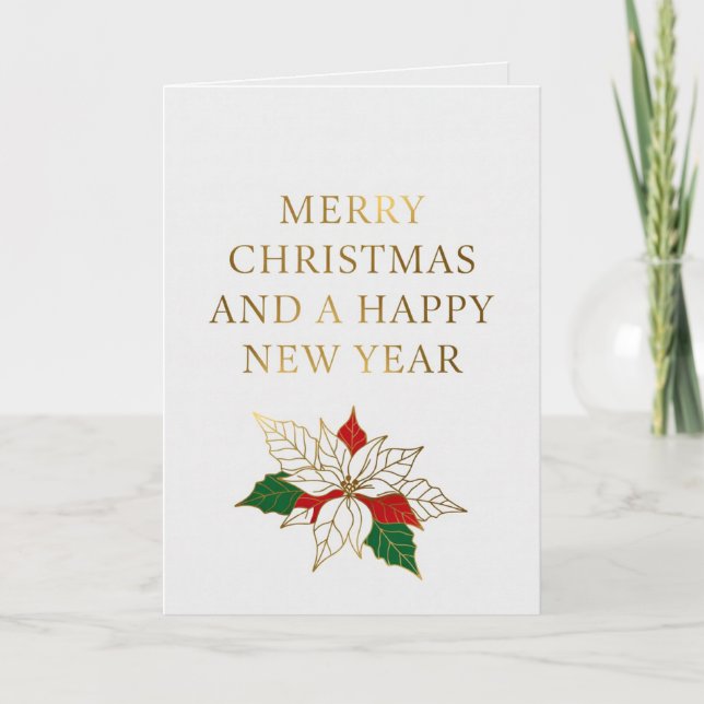 Cartão Merry Christmas & Happy New Year Card (Frente)
