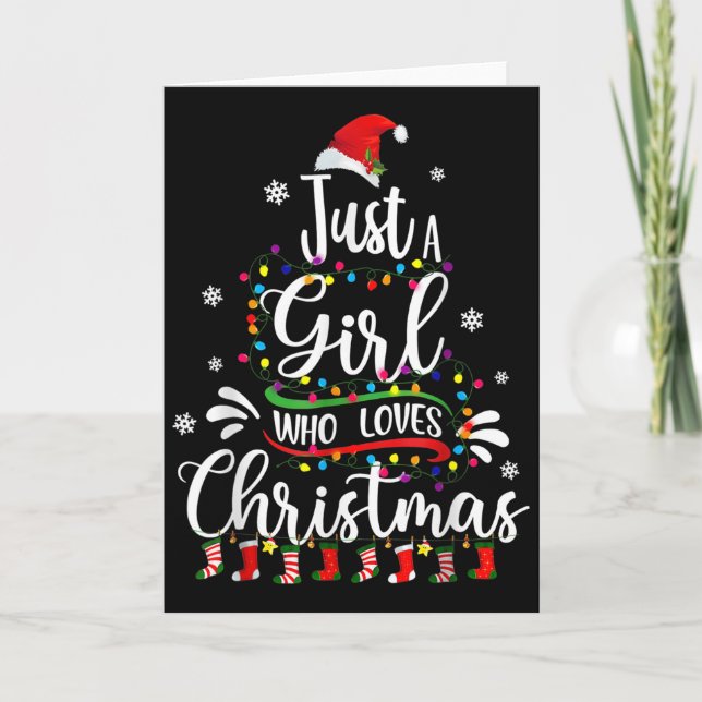 Cartão Merry Christmas Just A Girl Who Loves Christmas Tr (Frente)