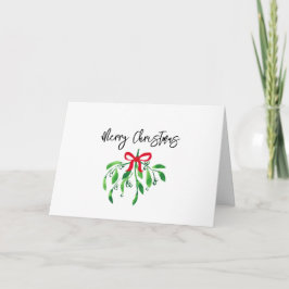 Cartão MERRY CHRISTMAS MistletoFELIZ ANO NOVO Festivo