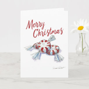Cartão Merry Christmas Peppermints 5x7 Greeting Card