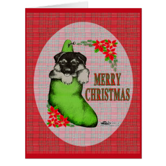 Cartão Merry Christmas Puppy
