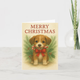 Cartão Merry Christmas Puppy Card