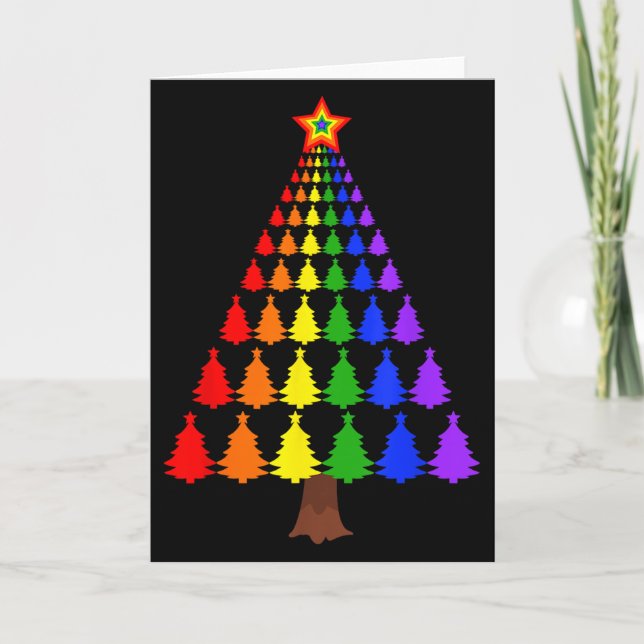 Cartão Merry Christmas Santa Human Lgbt Gay Pride Flag Xm (Frente)
