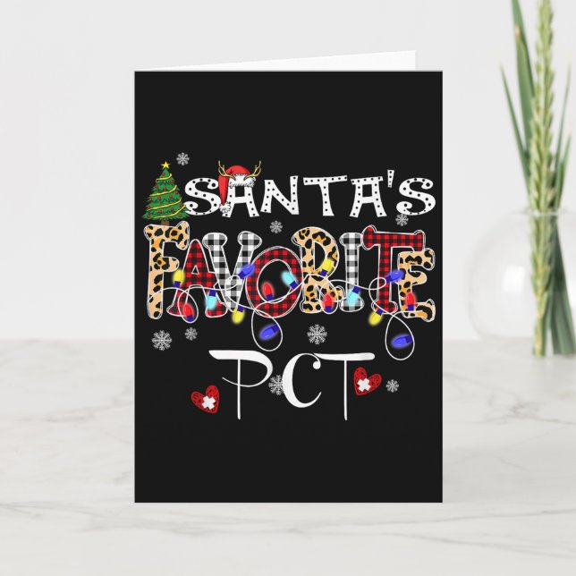 Cartão Merry Christmas Santa's Favorite Pct Patient Care  (Frente)