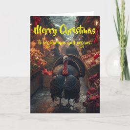 Cartão Merry Christmas to vegetarians and vegans.