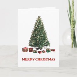 Cartão Merry Christmas. Tree (design 1) Folded Card
