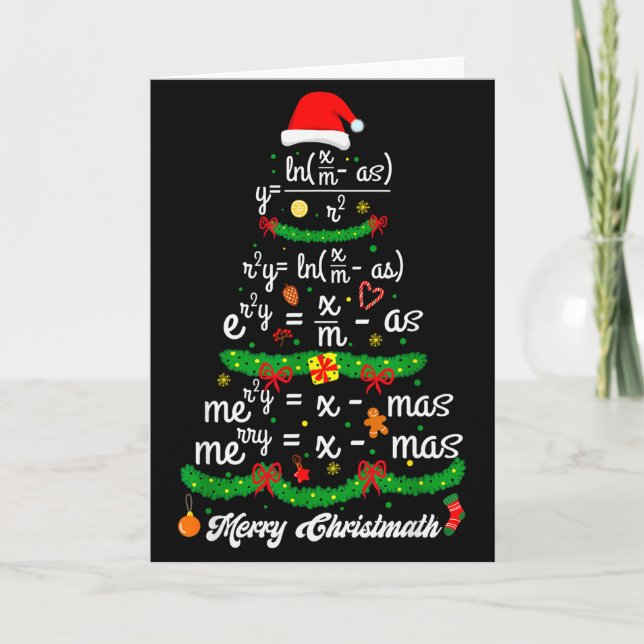 Cartão Merry Christmas Tree Math Teacher Xmas Tee Merry C (Frente)