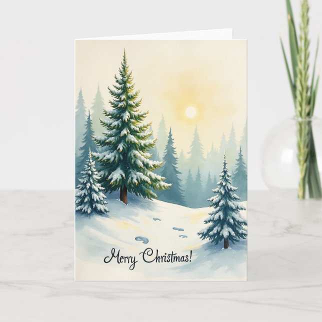 Cartão Merry Christmas Winter Wonderland Card (Frente)