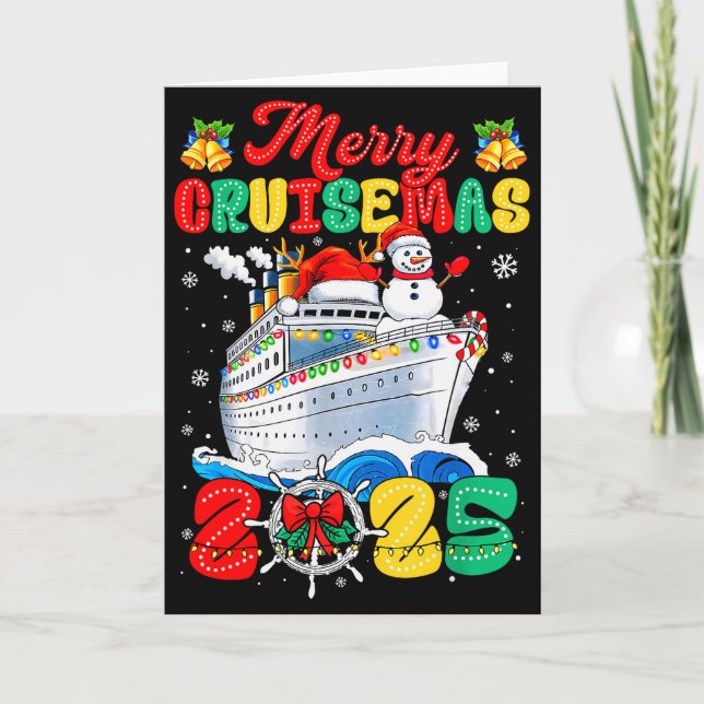Cartão Merry Cruisemas 2025 Christmas Santa Groovy Cruise (Frente)